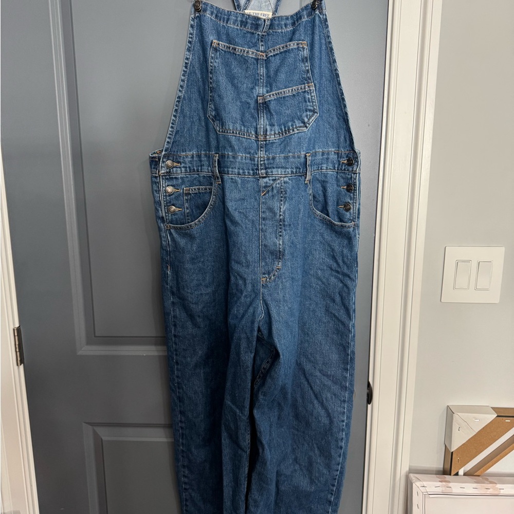 We The Free Blue Denim Jumpsuit